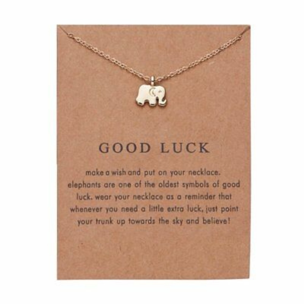 Gold "Good Luck" Elephant Necklace
